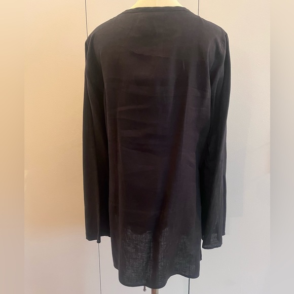 Talbots Linen Tunic Black Sz M - Picture 2 of 4